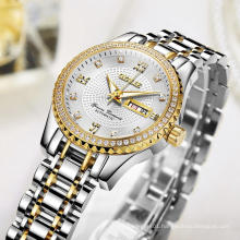 Luxury Women Mechanical WristWatch  Top Brand OYALIE Women Auto Watch Diamond Day/Date Watch For Women